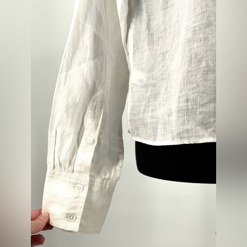 J. Crew White Linen Cabana Top Size M NWT - Picture 10 of 14